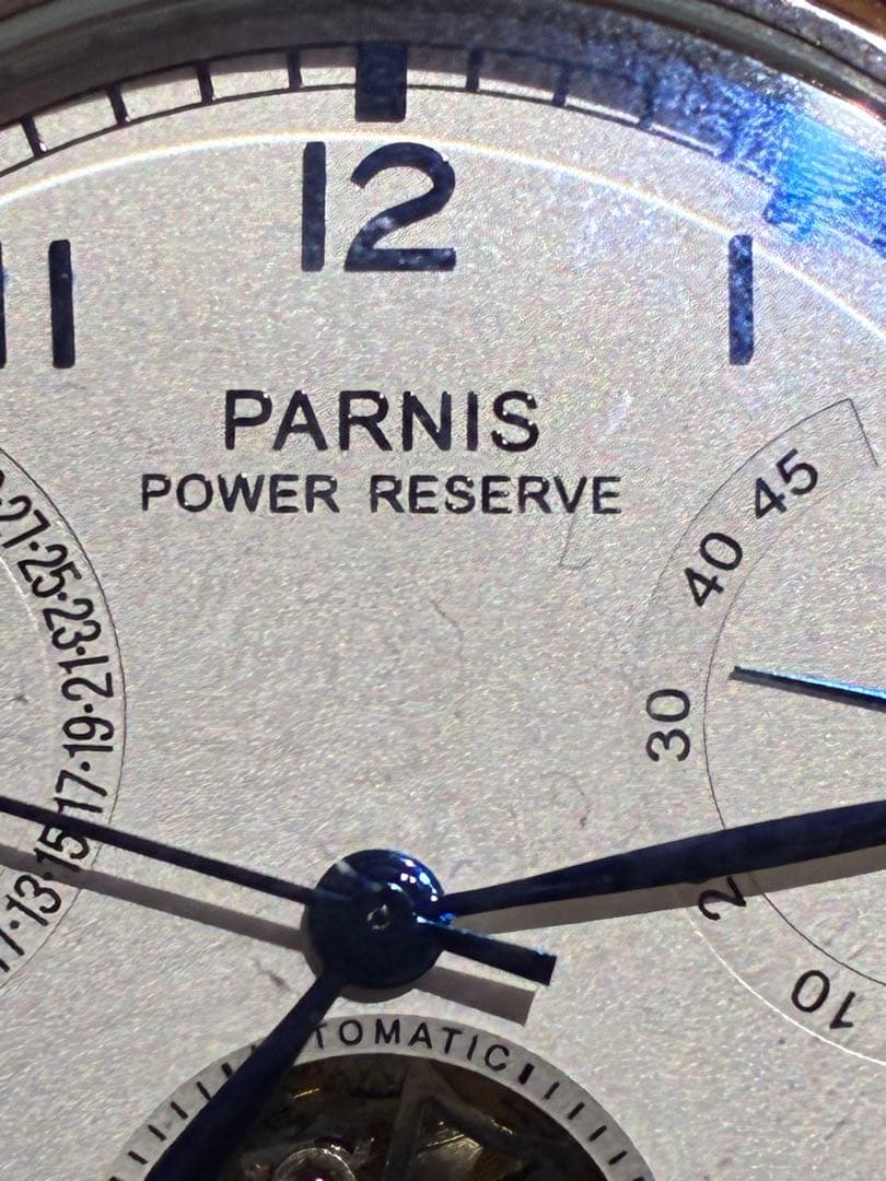 新品同様PARNIS 自動巻　パワーリザーブ　レトログラードカレンダー