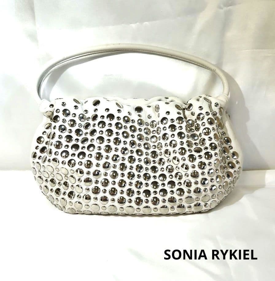 SONIA RYKIEL　ソニアリキエル　ドミノスタッズ　ホワイト　バッグ