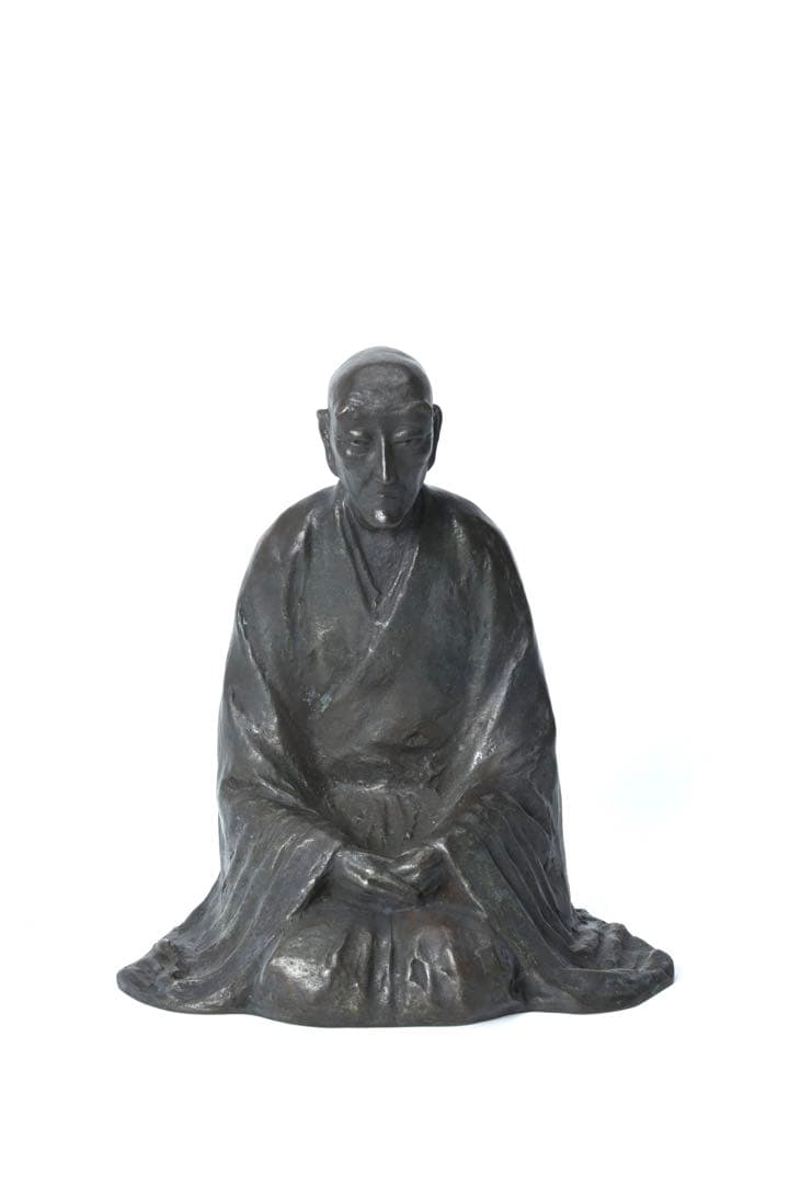 桝澤清 作 良寛禅師像 在銘 共箱 栞付き 銅 置物 古美術品 骨董品