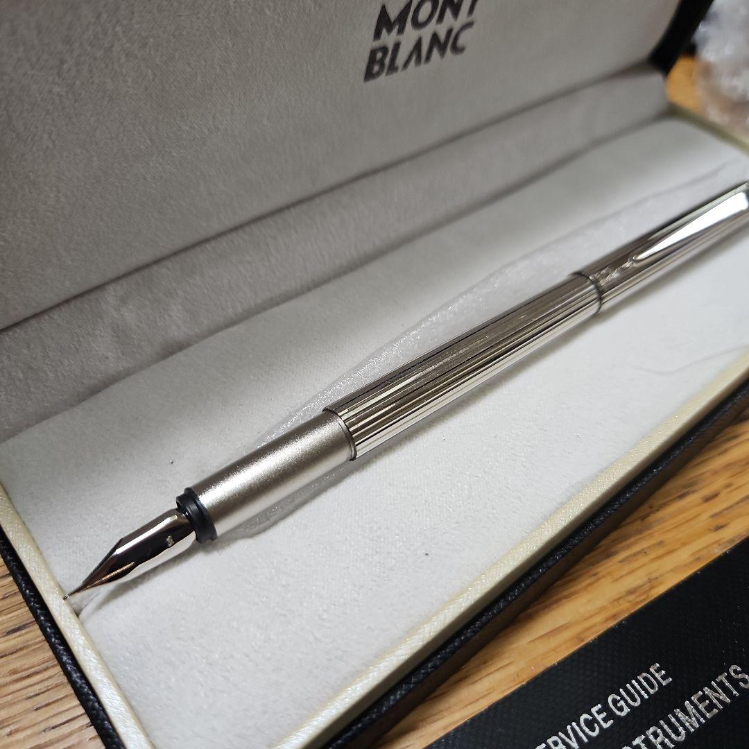 MONTBLANC モンブラン 万年筆 ノブレス プラチナ ストライプCBつき