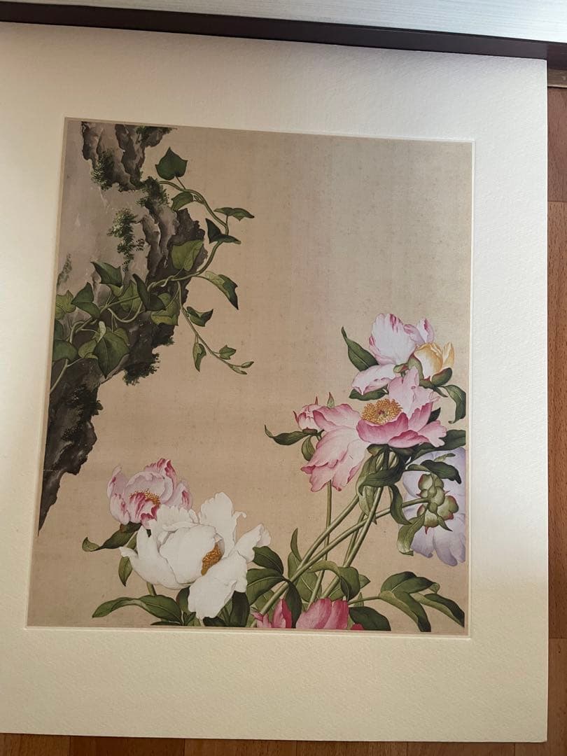 稀少中国清郎世宁长春图 名家绢絵 日本株式会社 二玄社印刷品16枚古董品