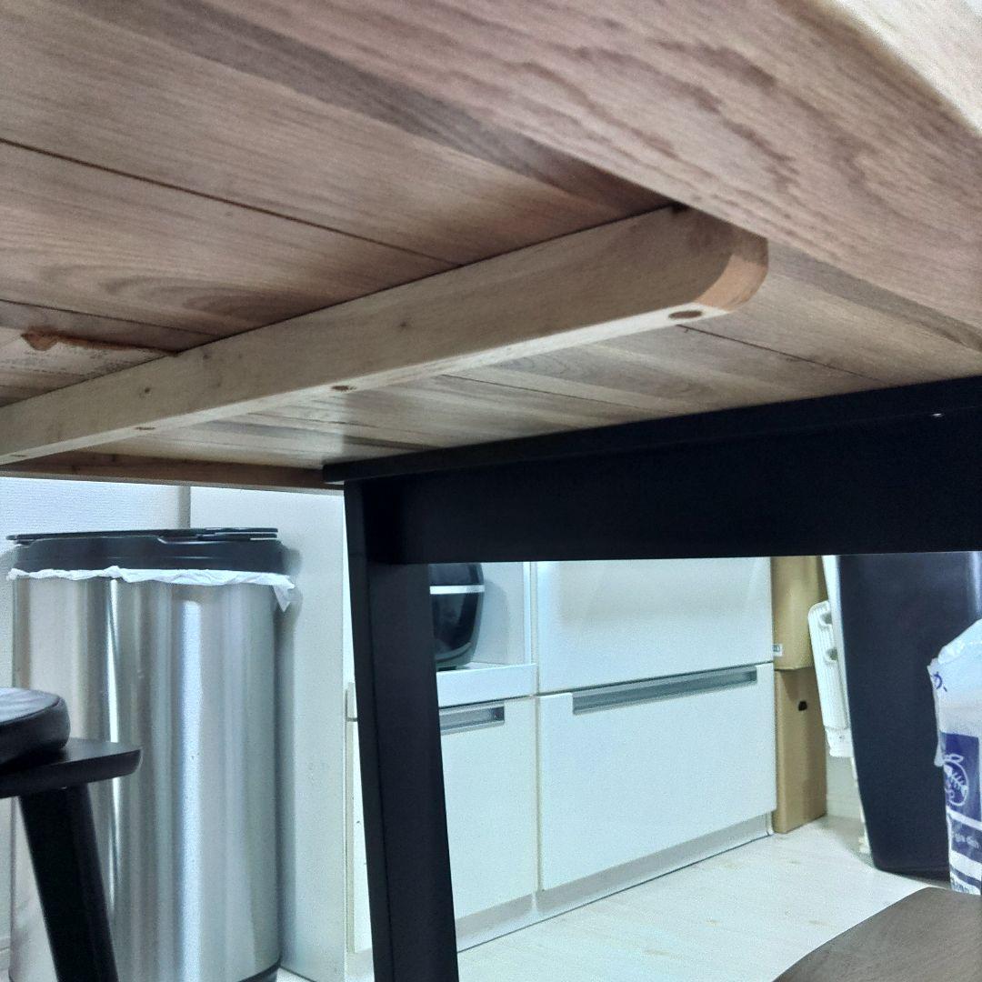 天板4cm 幅160cm ダイニングテーブル 天然木 木目 一枚板風　uk