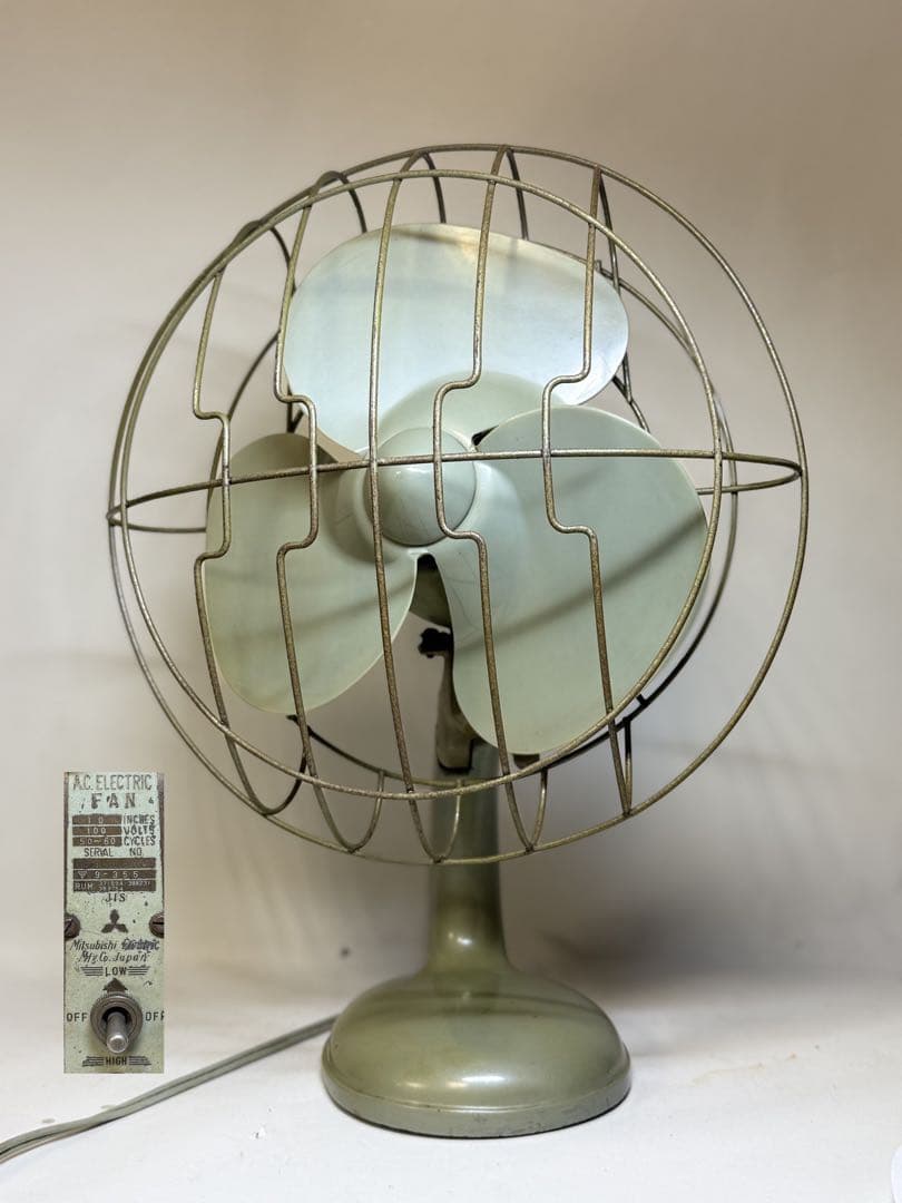 T56 希少Mitsubishi 三菱扇風機 3枚羽根 アンティーク 可動品