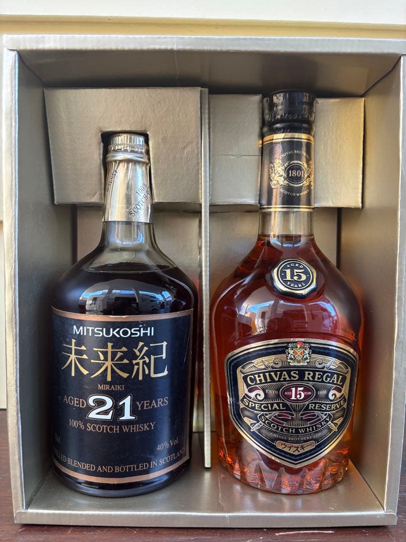 古酒2本セット「三越 未来紀 21年」＆「シーバスリーガル 15年」ウイスキー
