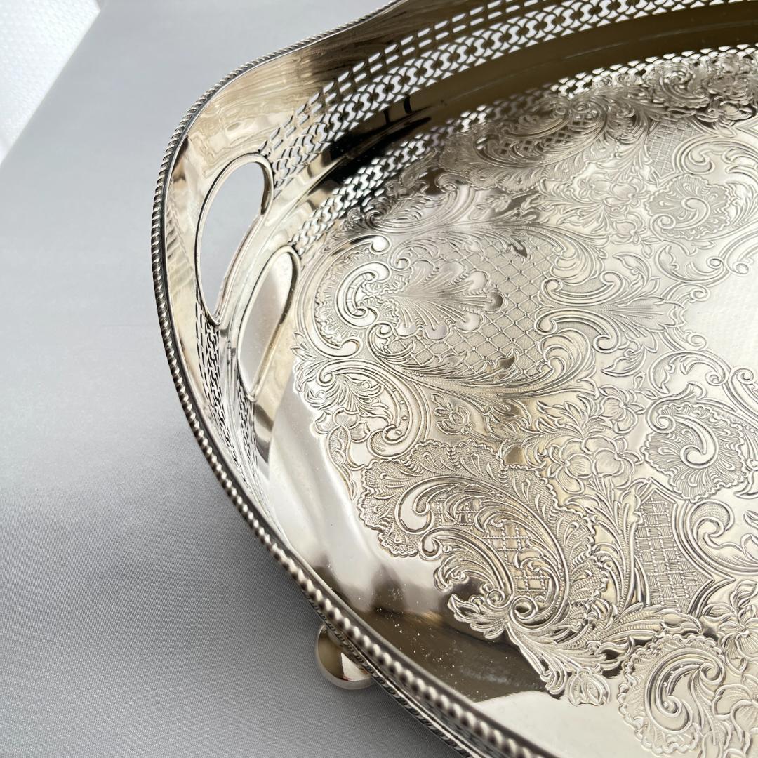 【Mappin&Webb】 マッピンアンドウェッブ ギャラリートレー 45cm