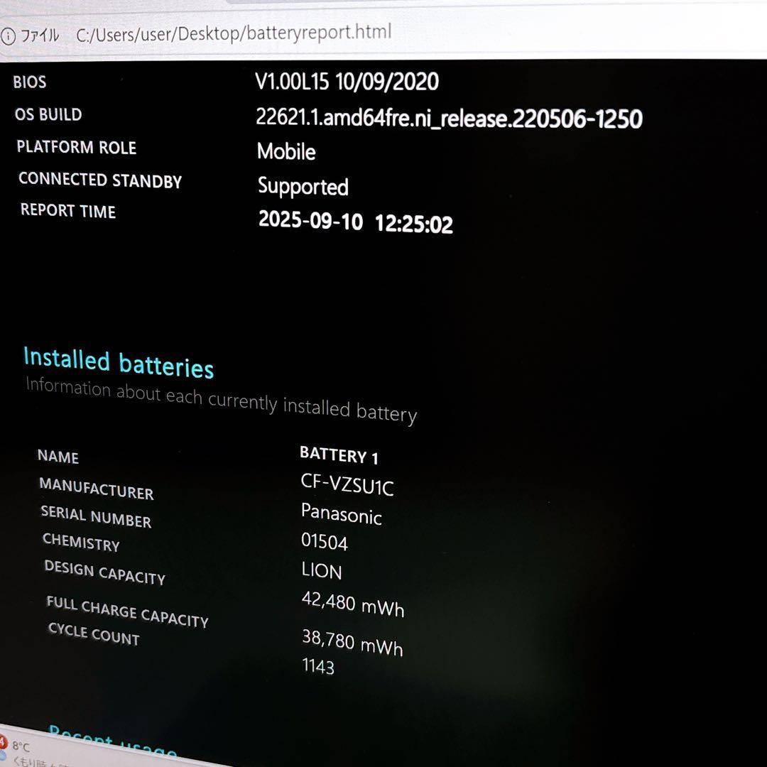 レッツノート LV9 Core i5 第10世代 SSD256 14インチ