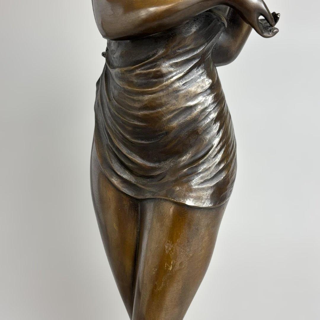 竹中正晴 ブロンズ像 女性像 裸婦 はじらい 高岡銅器 彫刻 高さ62cm 美術