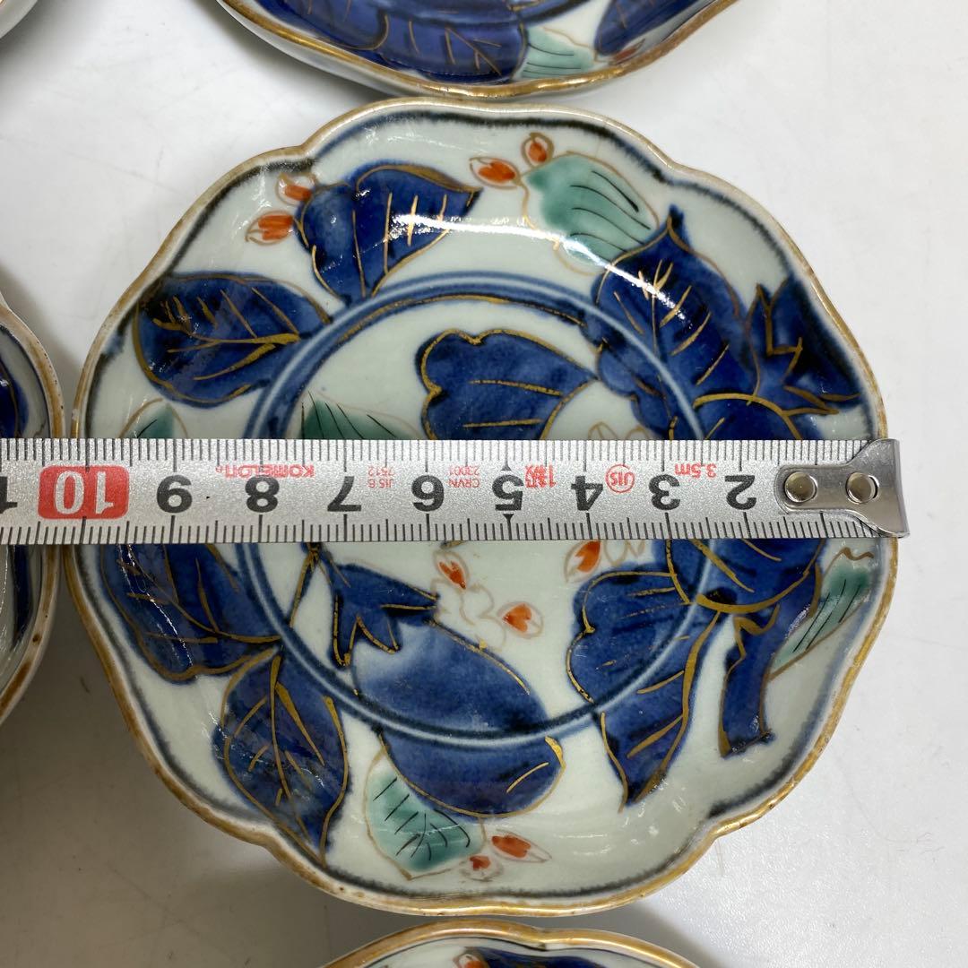 染付　花文皿　直径10.6㎝　12枚　木箱付　タカサ　東さ7-0928③