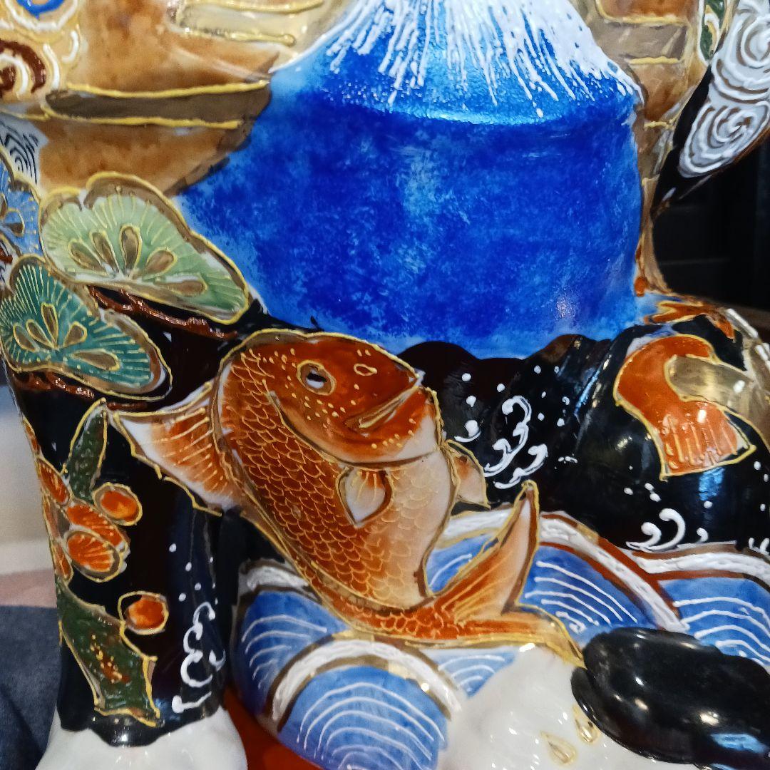 九谷焼盛絵招き猫　高さ４５cm