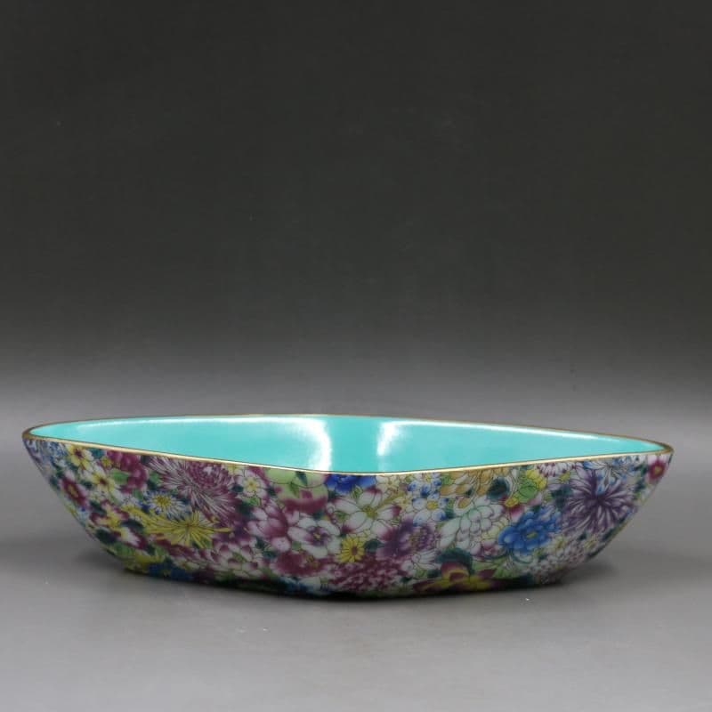 清乾隆緑地蒔金パステル万模様水洗筆洗 景徳鎮陶磁器 装飾品現代工芸品美術品 置物