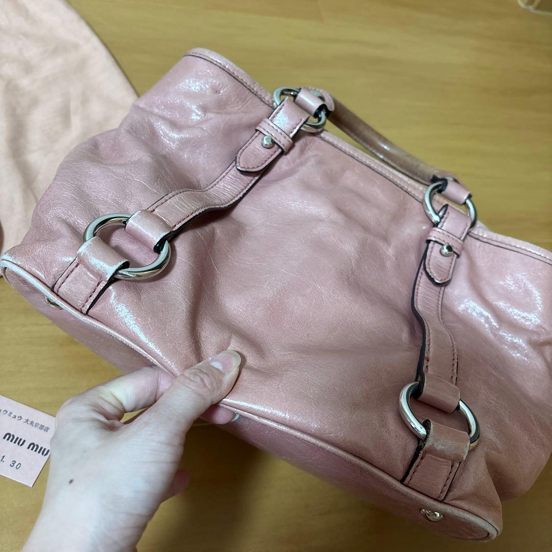 miu miu ピンク ハンドバッグ RN0685