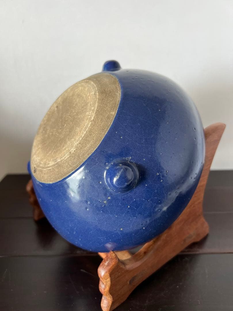 中国古美術•文房具•清時代蓝釉香炉：XG44-1