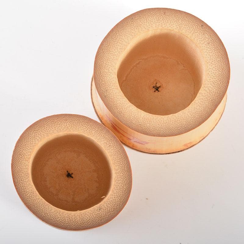 茶道具　古竹　蓋置　一双　紫野　松長剛山書付箱　V　R6466