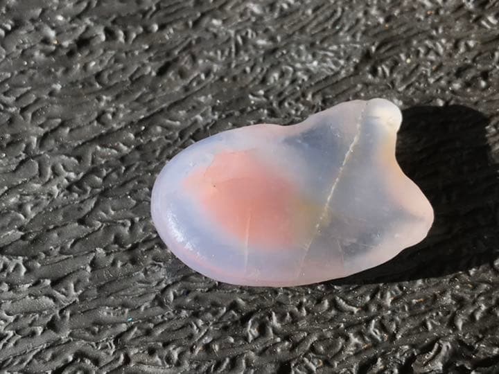 ゴビ石−435 ゴビ瑪瑙　原石　ツートンカラー ピンク&イエロー