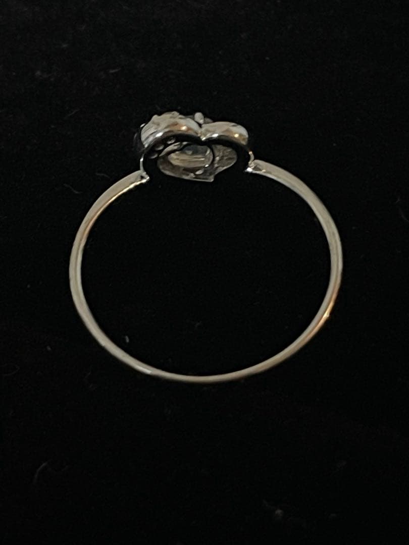 ダイヤモンド　ムーンストーン　ホワイトゴールド　リング　K10WG