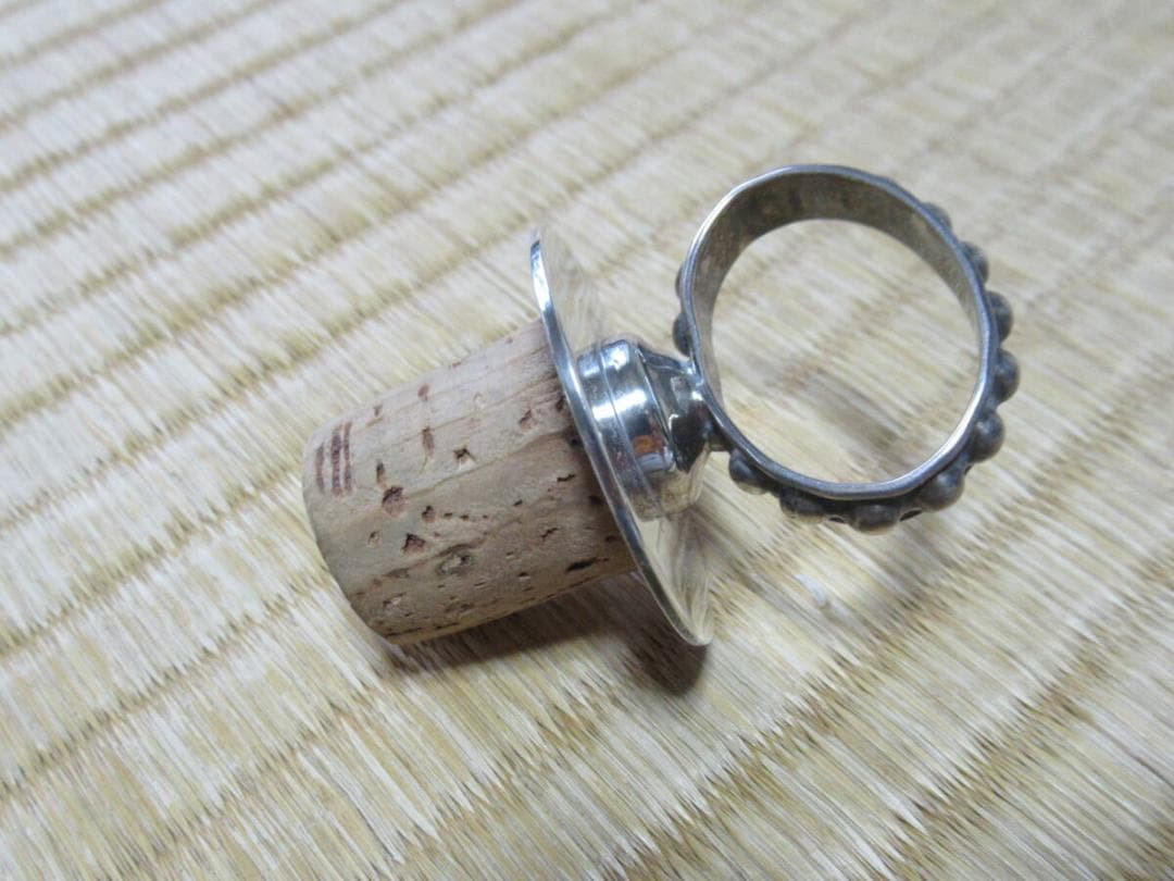 未使用 大正時代 フランス製◆フタ付近純銀製 麦模様手磨き切子 デキャンター