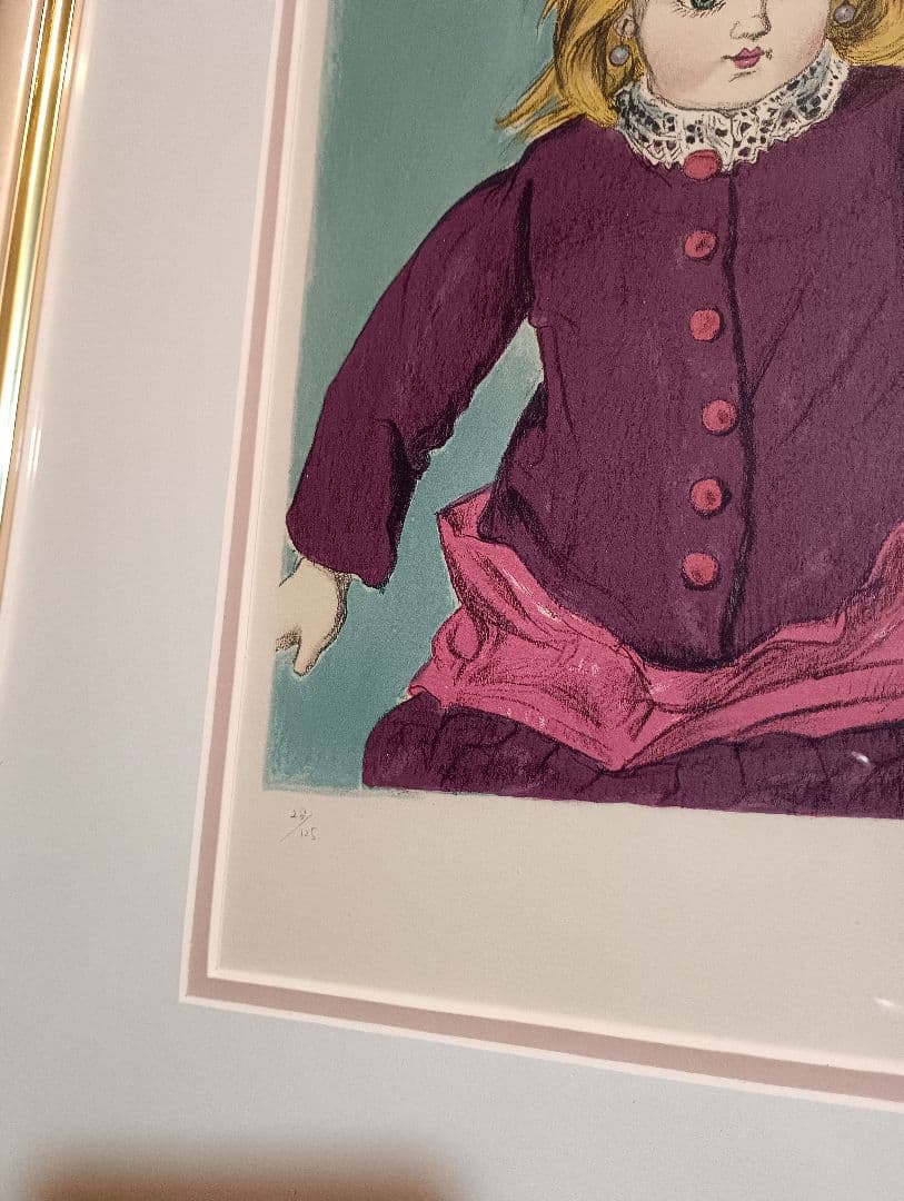 小松崎邦雄　リトグラフ　ドール　パール　ピンク　ミルキー　金髪　少女　直筆サイン