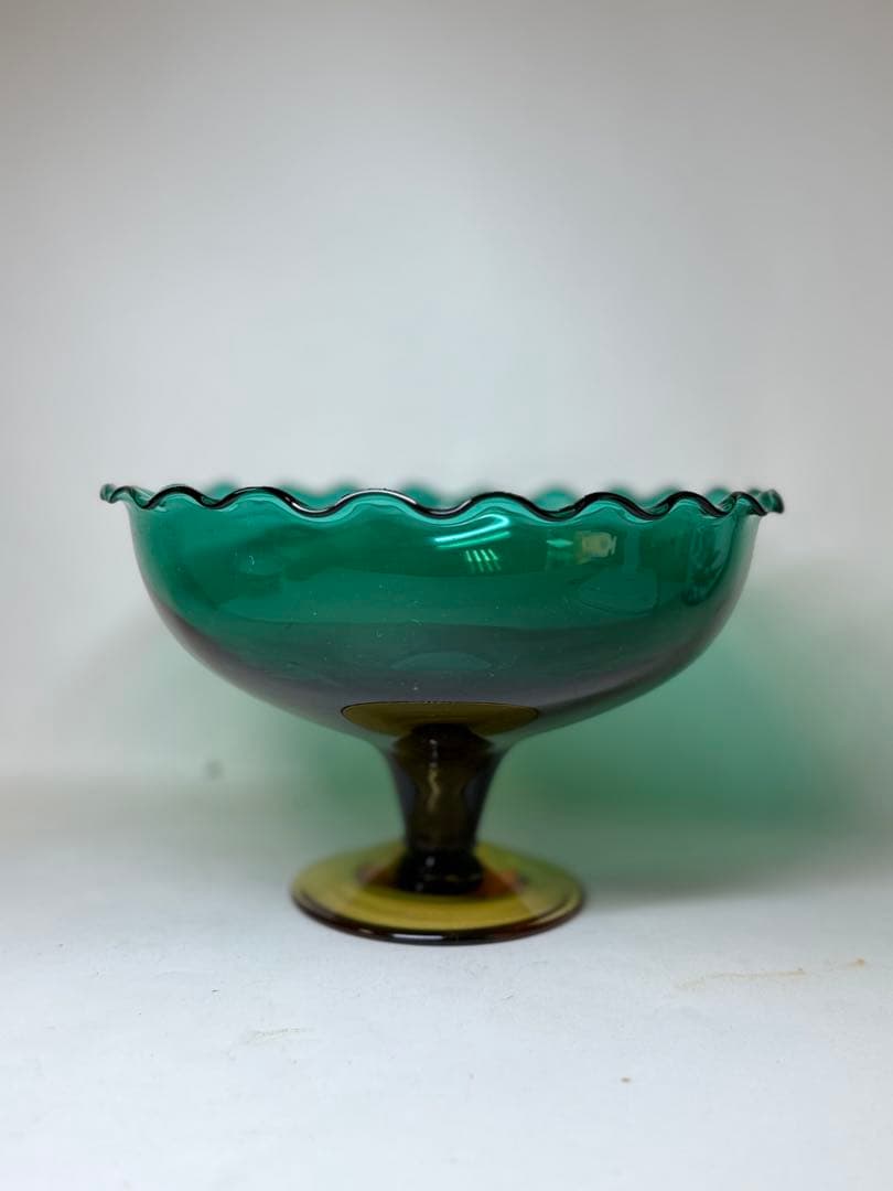 T80 昭和レトロ コンポートガラス鉢 アンティーク