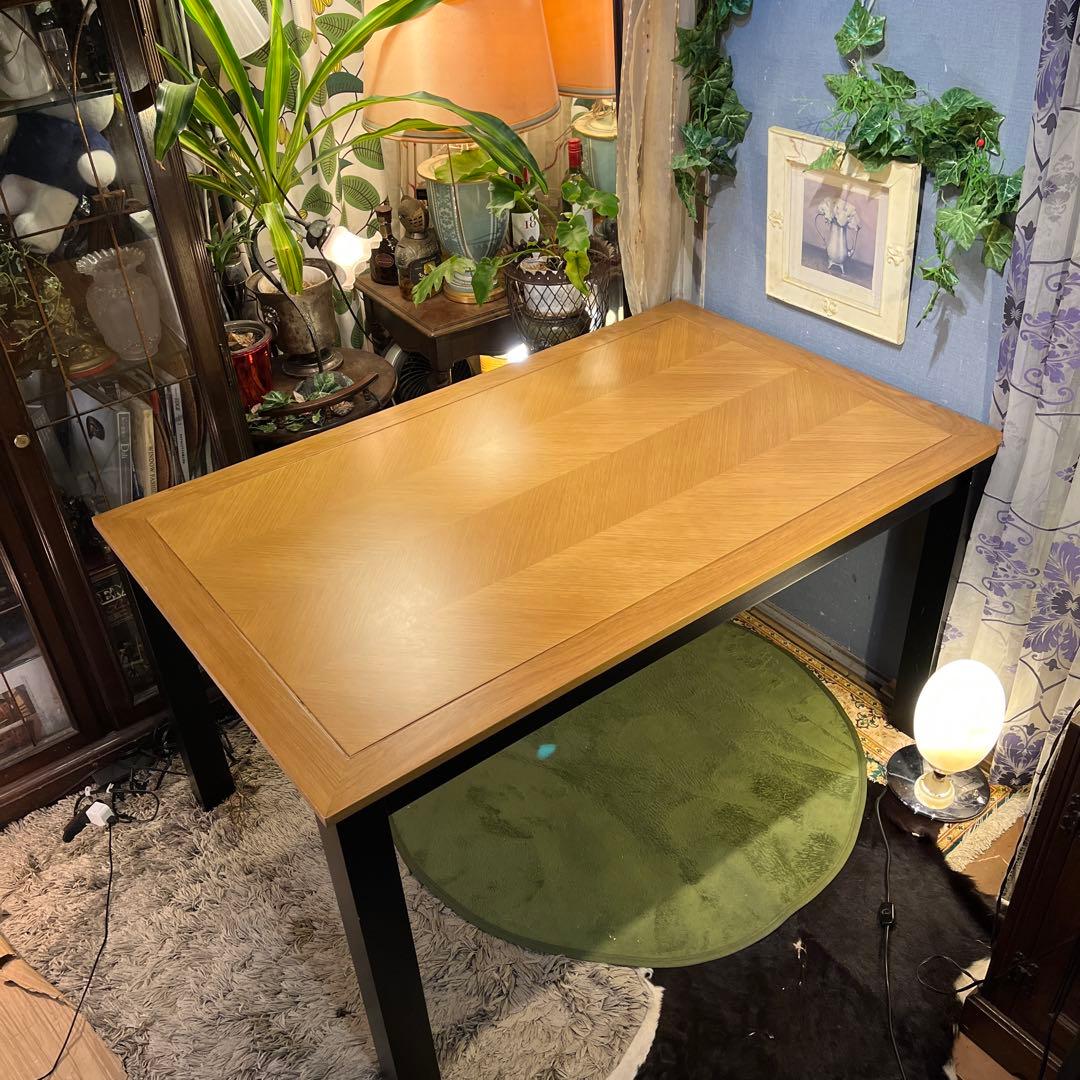 リュウ Sale ヴィンテージ ヘリンボーンデザインダイニングテーブル北欧