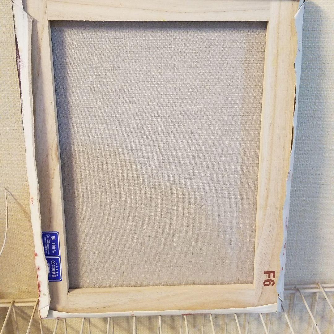 油絵　専用　夕方帰る子豚