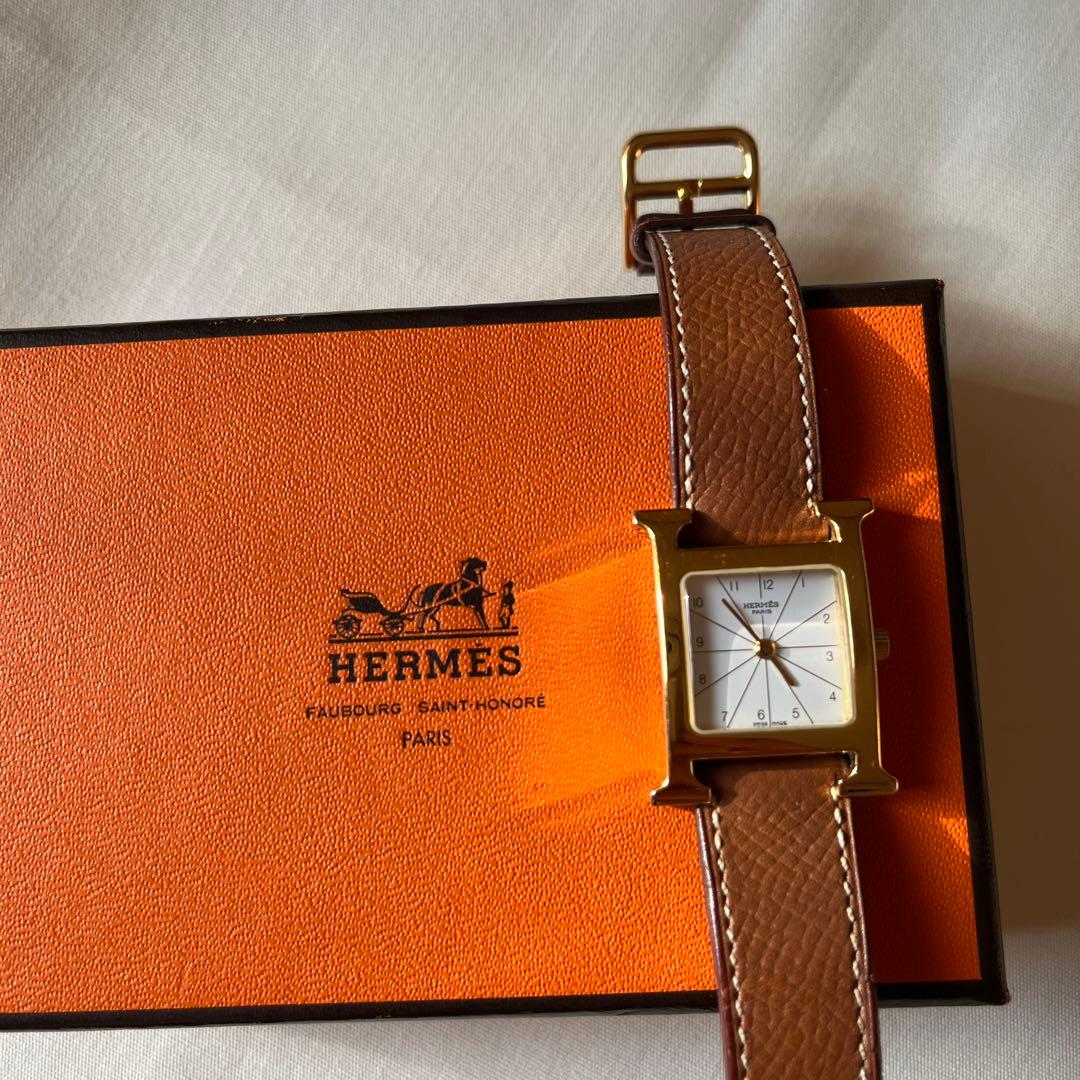 エルメスHウォッチ　キャメル　腕時計