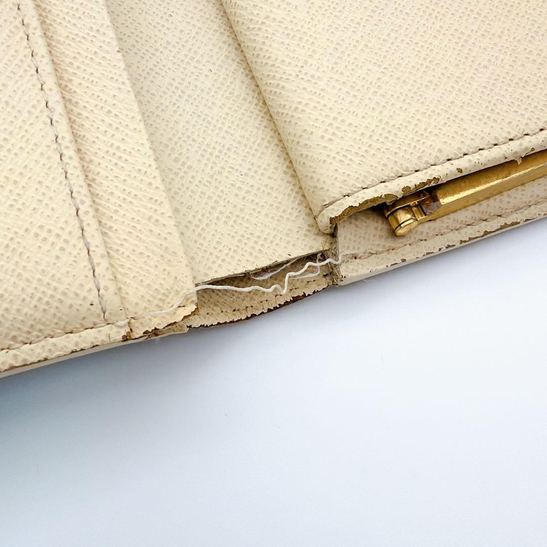 ルイヴィトン ポルトフォイユ ヴィエノワ ダミエアズール 折り財布 がま口 白色