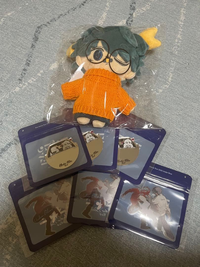 ぴ*須様 Eve くじUnderBlue iconぬいぐるみ×ステッカー6点セッ