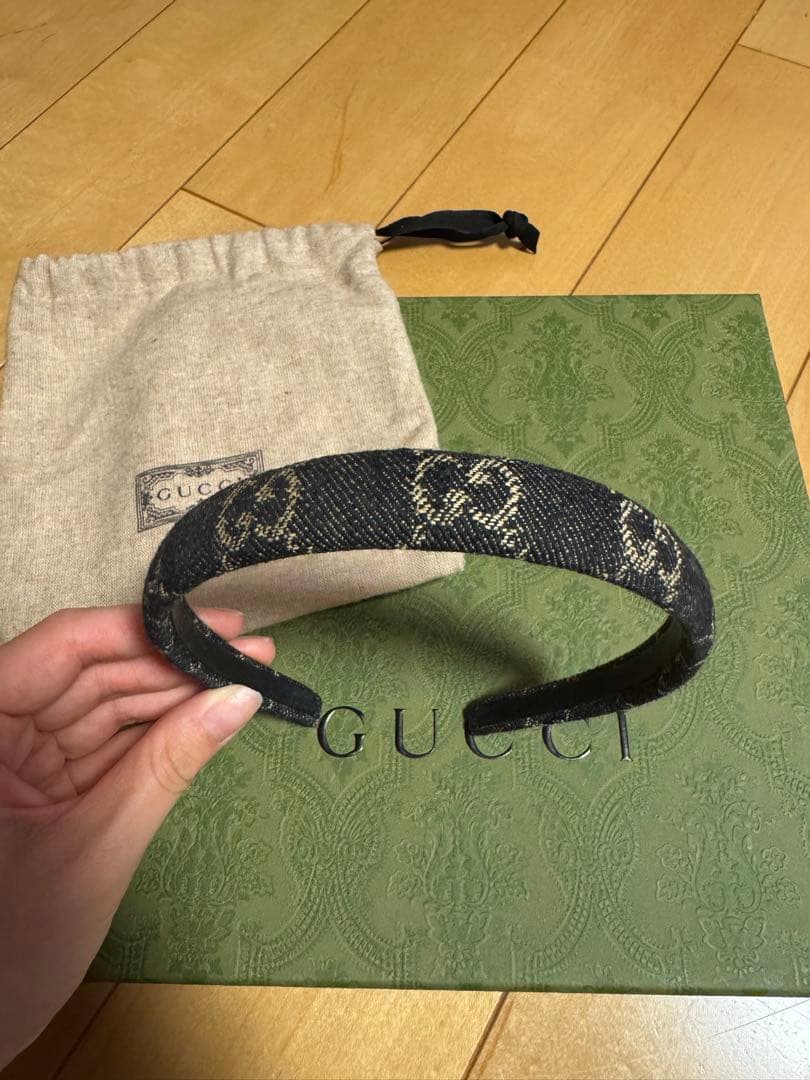 GUCCI GGデニム ヘアバンド カチューシャ