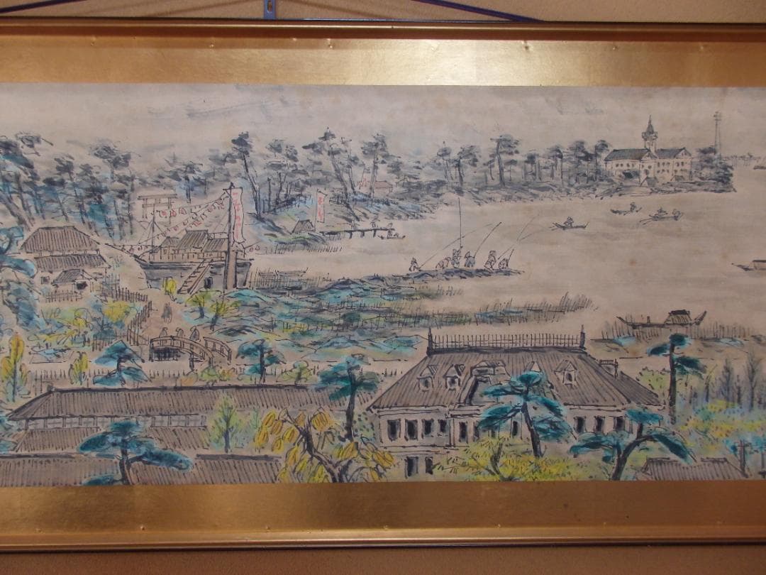 逸品 高橋五仙子『白山灘』明治大正昭和初期を描く新潟の風景画 直筆本物保証 扁額