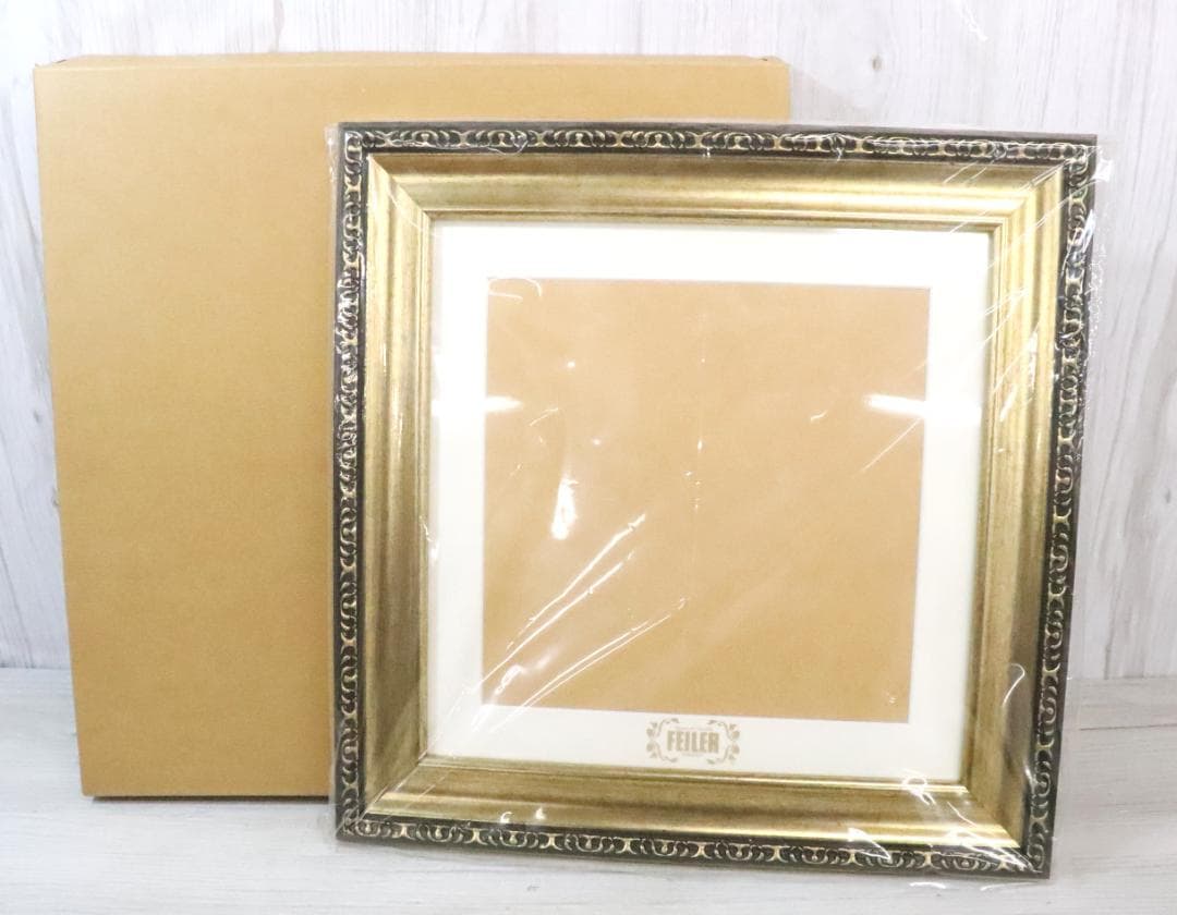 ■☆未使用☆ フェイラー フェイラークラブ 額 額縁 ハンカチフレーム ゴールド