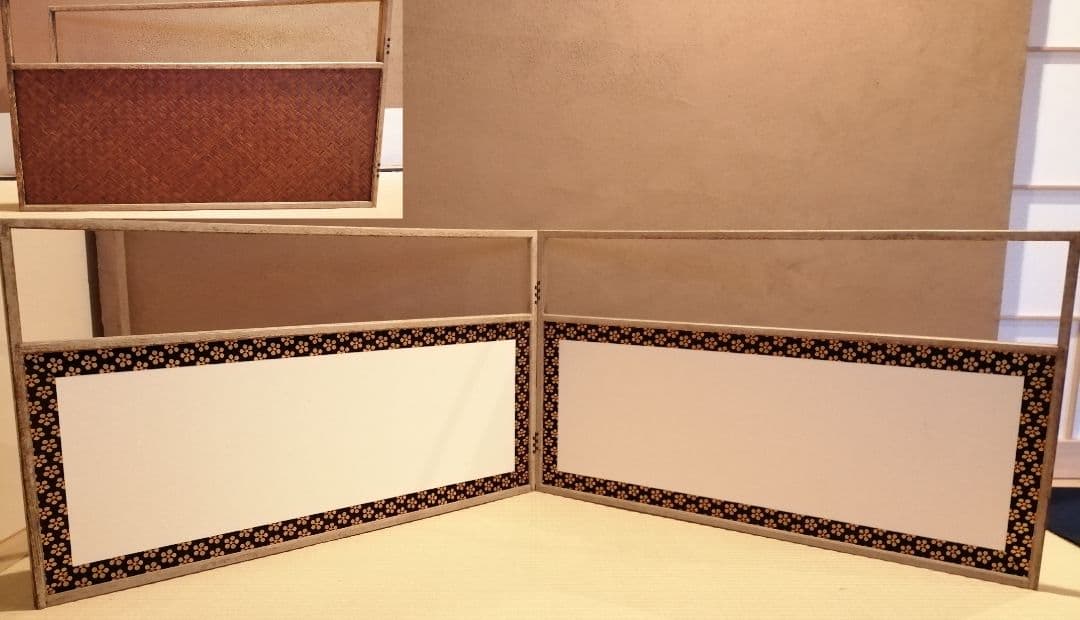 【茶道具】利休梅紋網代風炉先屏風　風炉先　風炉先221