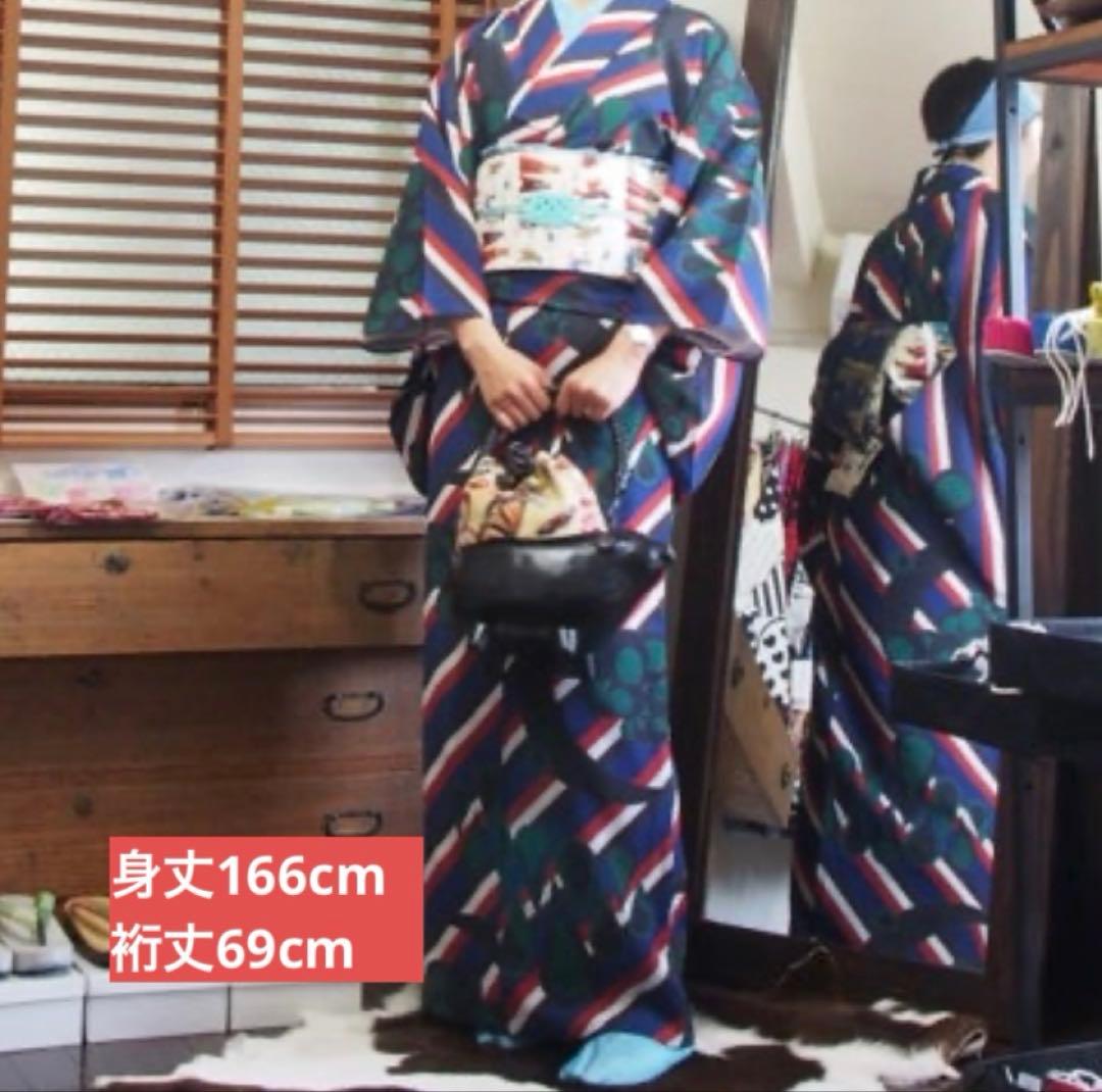 モダン着物小物梅屋　セオアルファ　ポリエステル　浴衣　夜空　Lサイズ