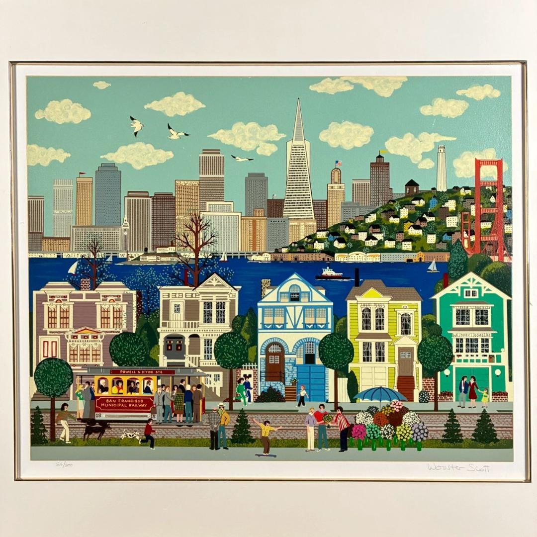 ジェーン・ウースター・スコット「サンフランシスコ」シルクスクリーン 直筆サイン入