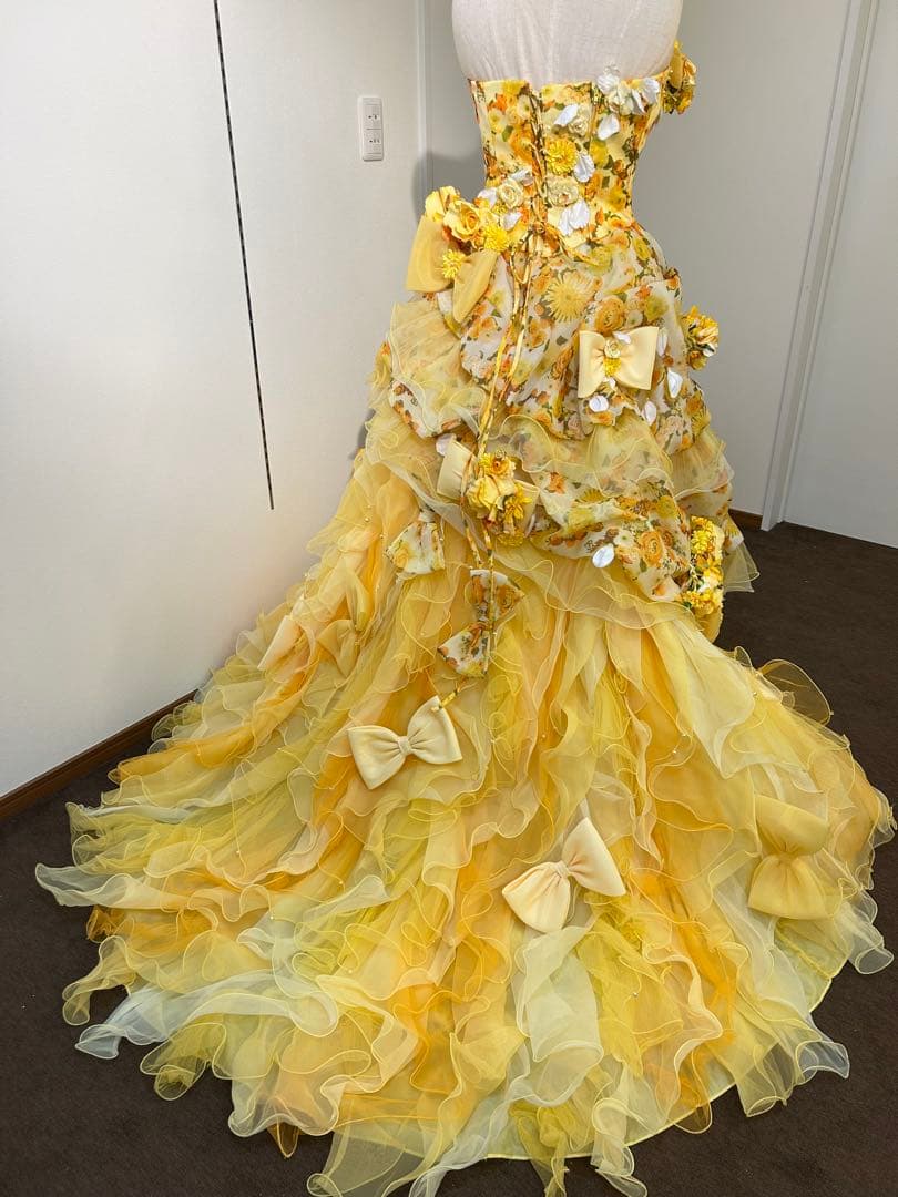 フラワーデコレーション イエロードレス 9〜13T