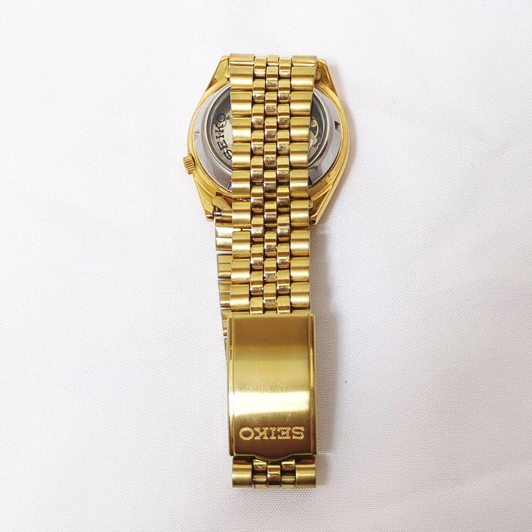 【美品】SEIKO5 自動巻き 稼働品 デイデイト 腕時計 裏スケ