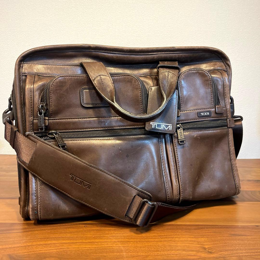 TUMI トゥミ レザービジネスバッグ ブラウン 傷汚有 96108BH