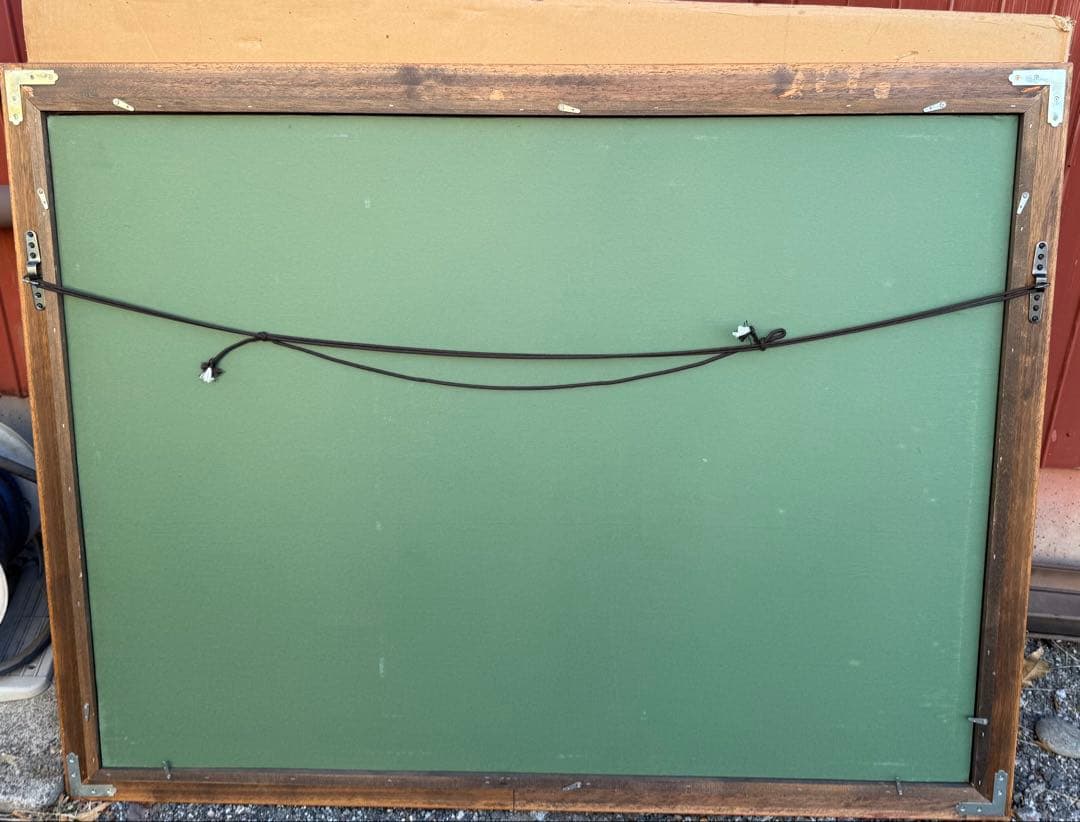 P40サイズ　 アンティーク調ゴールド油彩額縁 12/3前面アクリル板＆供箱付き