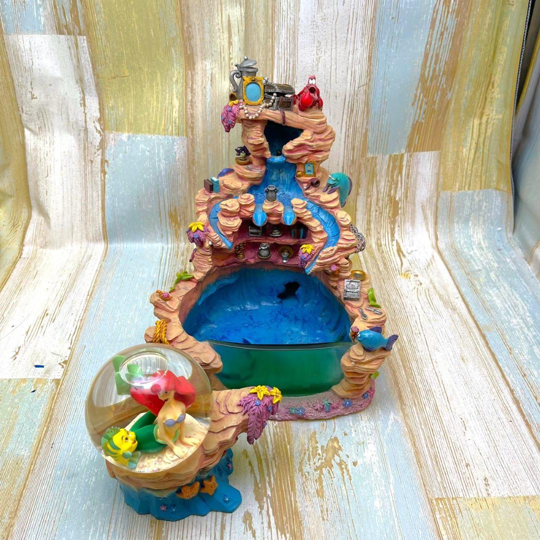 レア★リトル・マーメイド アリエル セバスチャン 噴水 スノーグローブ