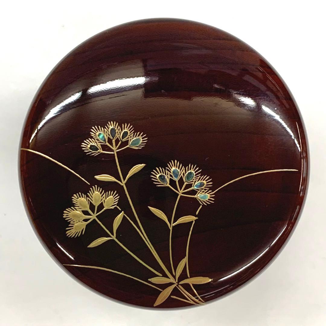 【大棗　藤袴　溜】長谷川祐斉　共箱