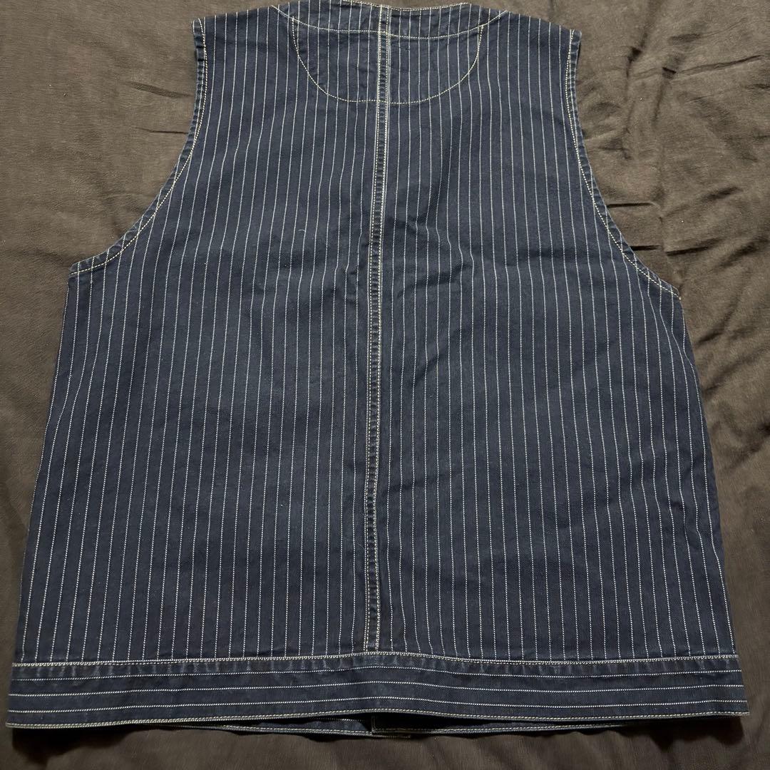 【美品】ショット　ヒッコリーベスト　L デニム　ベスト　ストライプ