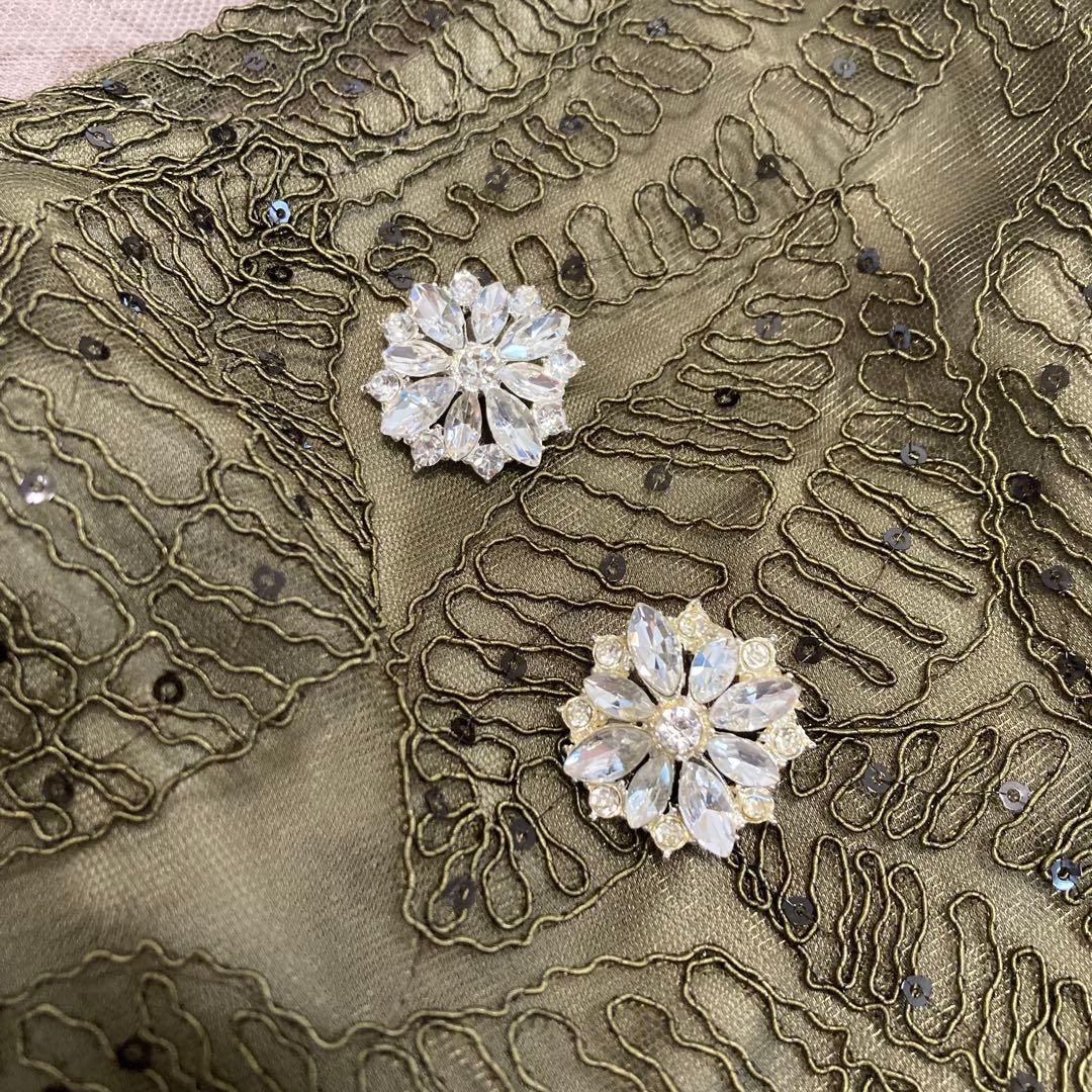 leja オケージョンドレス　グリーン　レース　S セットアップ　ビスチェ　緑