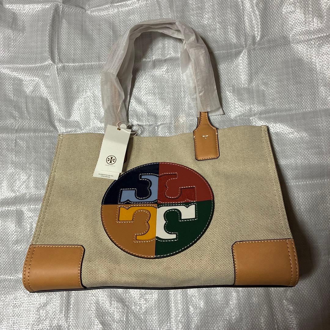 トリーバーチデカロコハンドバッグベージュ