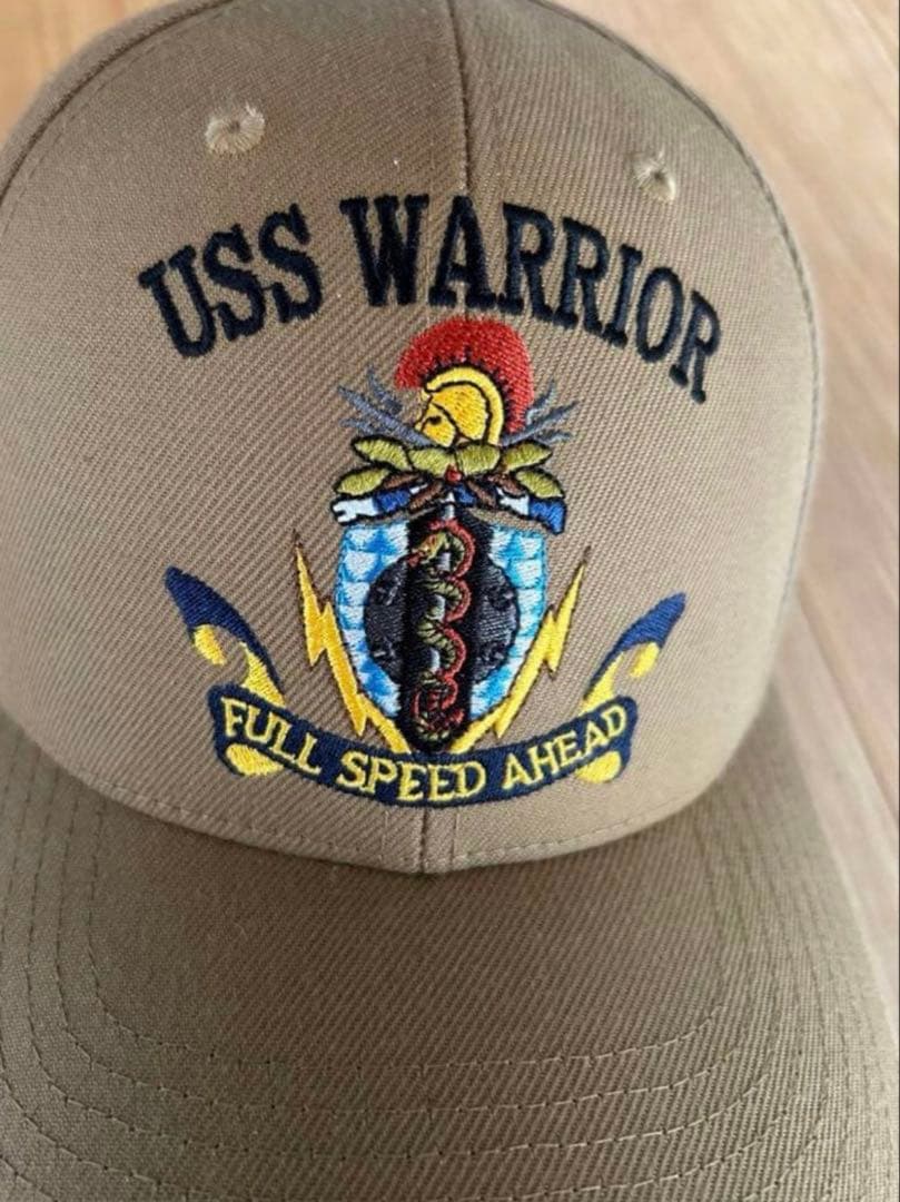 ussキャップ　uss warrior mcm-10 実物　アメリカ軍　新品