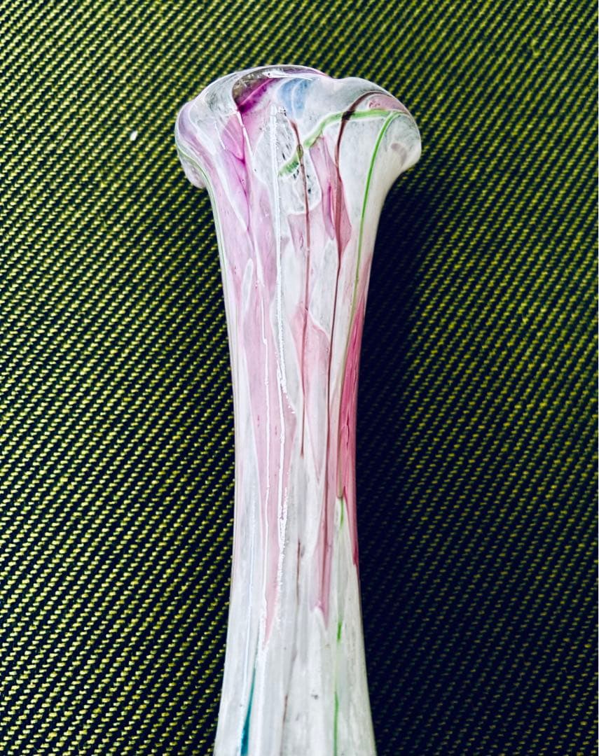 英国 Isle of wight glass アートガラス 花瓶　一輪差