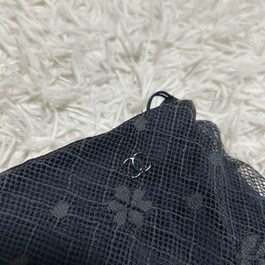 CHANEL 03A ココマーク 花柄刺繍 レース チュール フレアスカート40