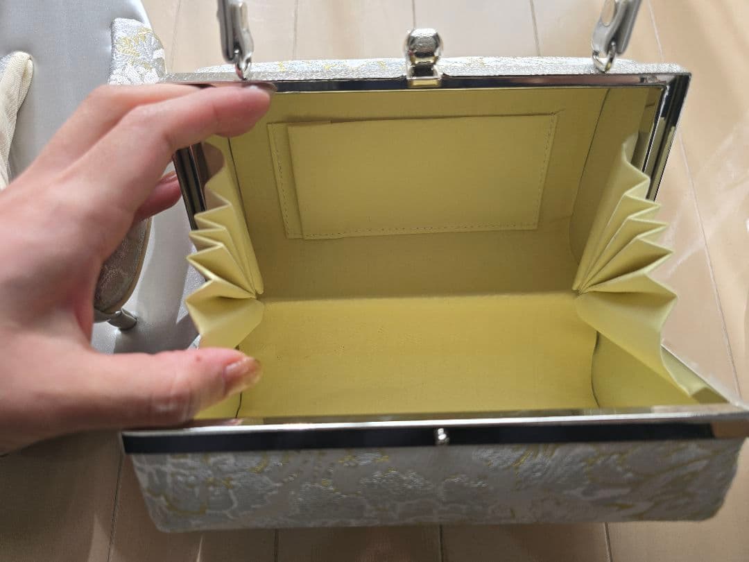 成人式 バッグ 振袖 白 ゴールド シルバー