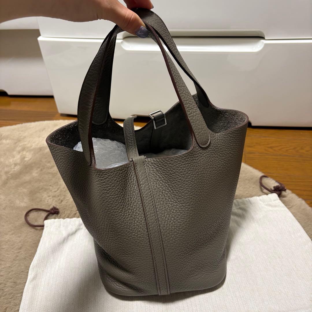 【美品】エルメス　ピコタンロック22 MM トリヨンクレマンス　エタン