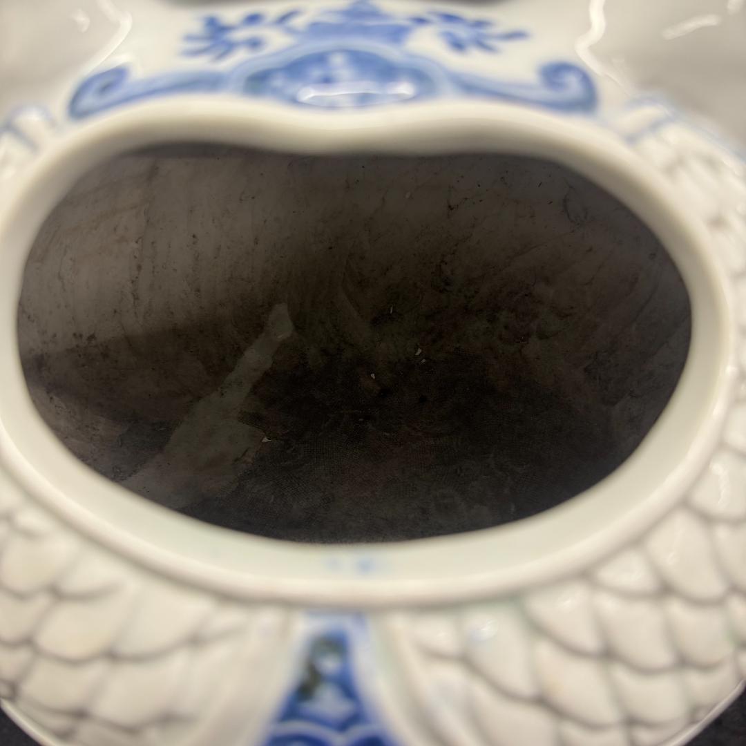 希少！平戸焼　染付　木魚形　手焙 古美術品 時代物