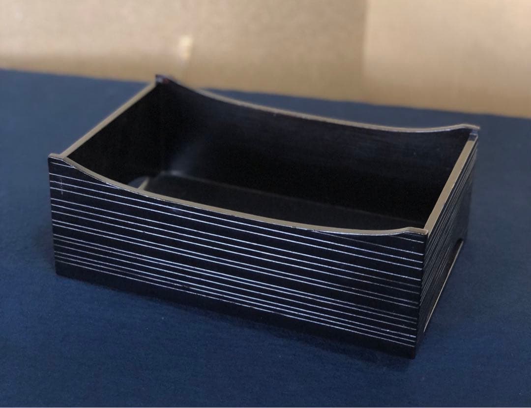 《R》茶道具 蝋色 莨盆6客 木製漆器 木箱　250805F4