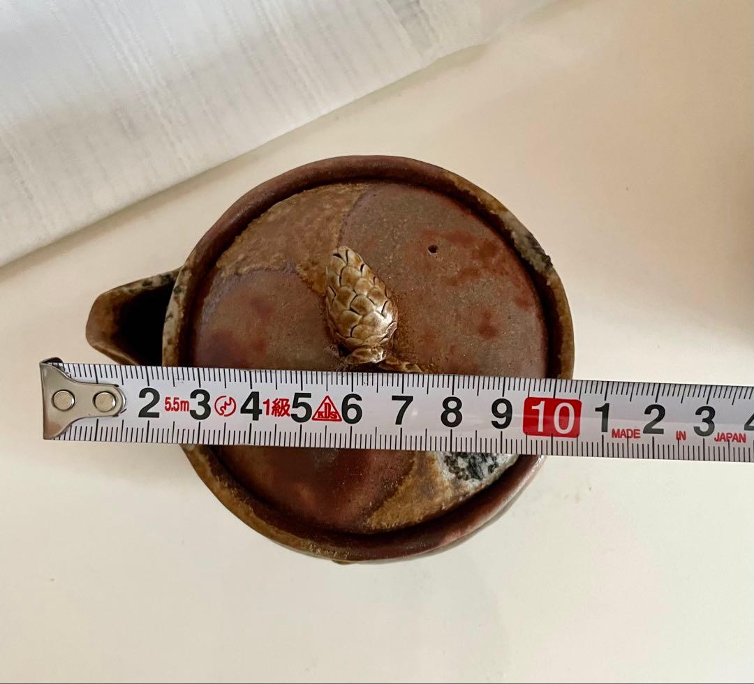 備前焼　煎茶器揃　宝瓶・湯冷し・煎茶椀　松ぼっくり　五郎兵衛窯　木箱付き